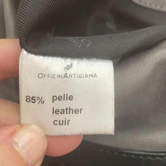 Albert Bellucci Gray Black Quilt Stitched Leather & Double Zipper Very Spacious - Picture 9 of 12